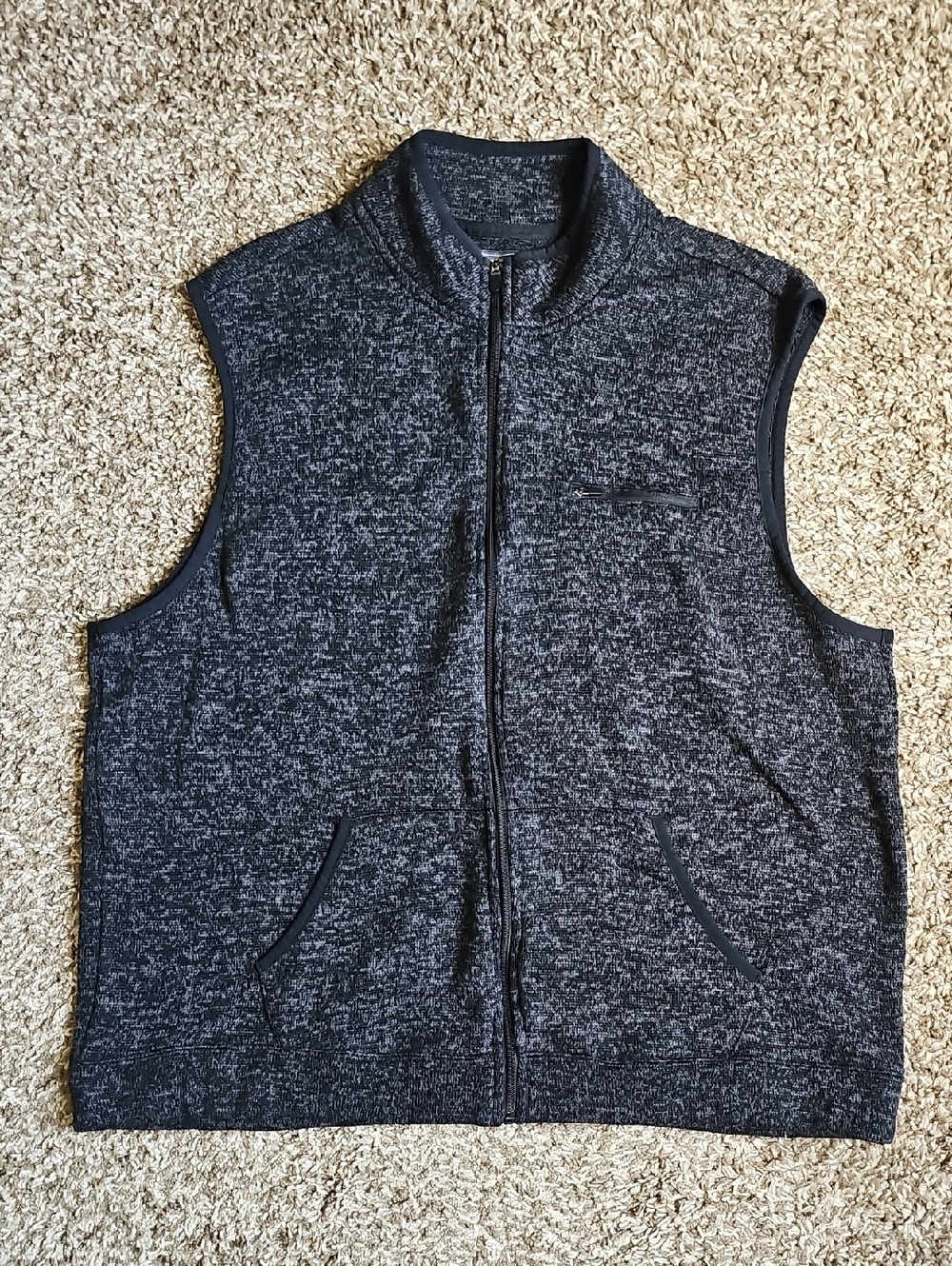 John Bartlett Consensus Men’s Full Zip Knit Fleece Lined Vest Charcoal Grey L